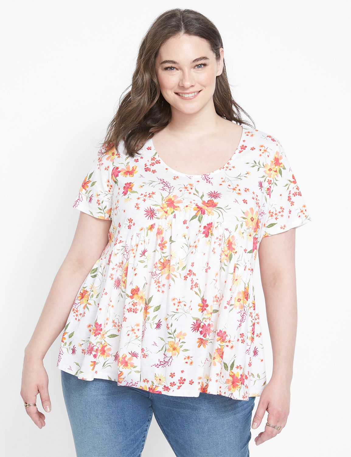 Short Sleeve Scoop Neck Babydoll Te Product Image 1