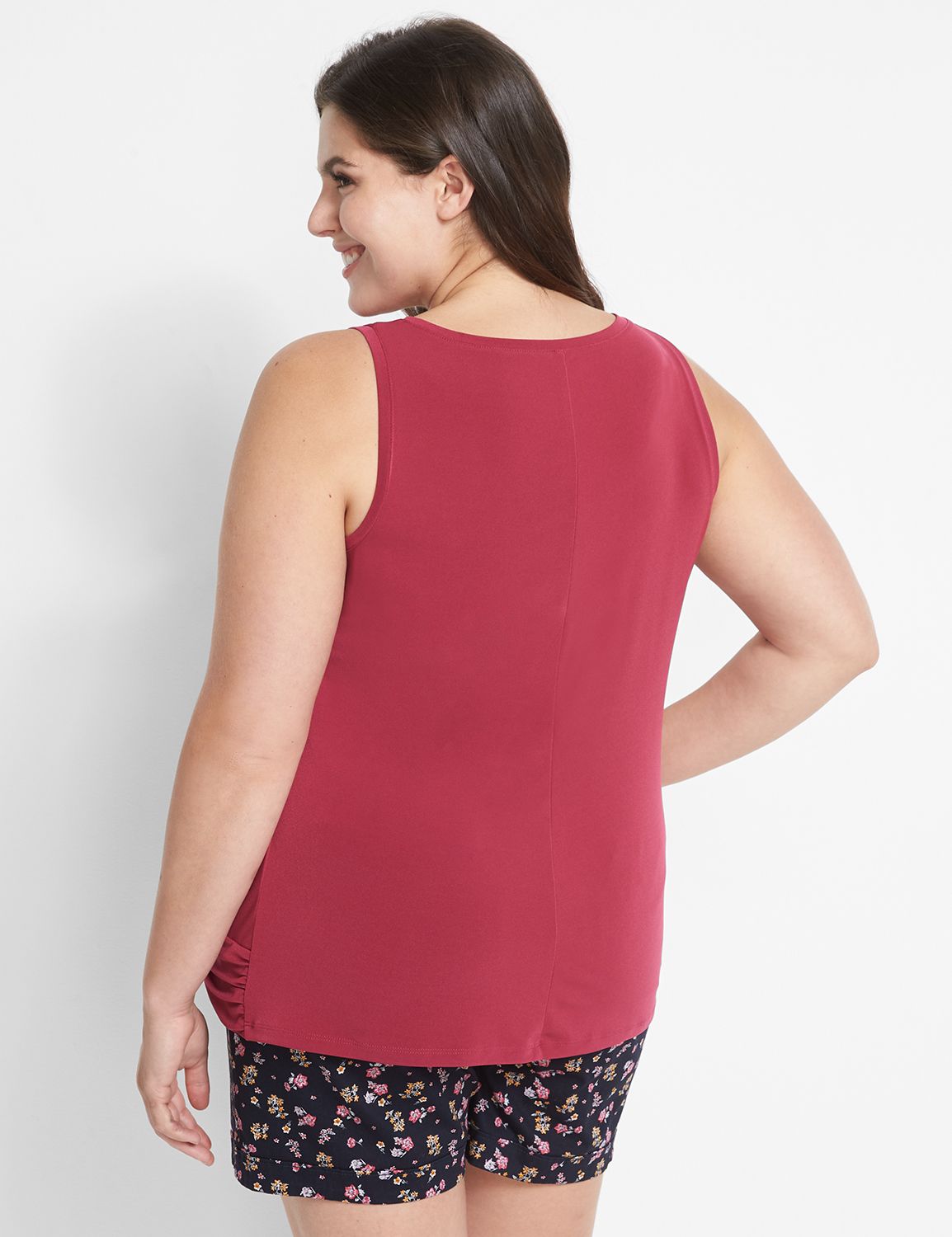 Sleeveless Crew Neck Twist Front Knit Tank (Liverpool)