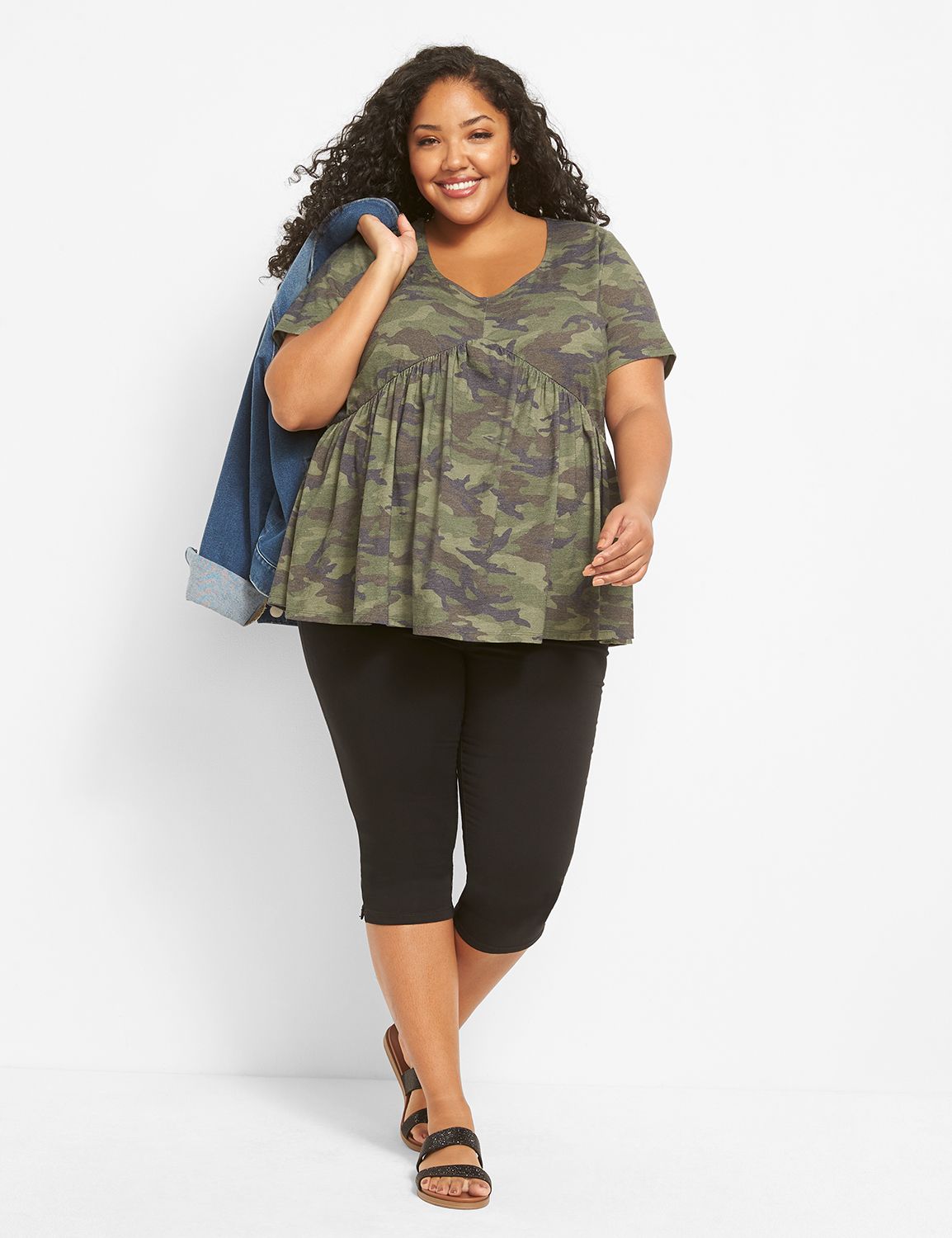 Short Sleeve Scoop Neck Babydoll Ca Product Image 3