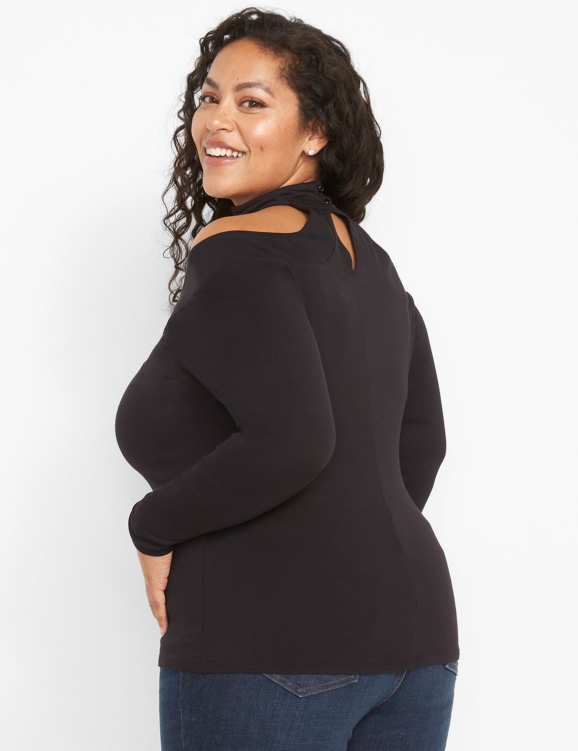 Long Sleeve Mock Neck With Off The Product Image 2