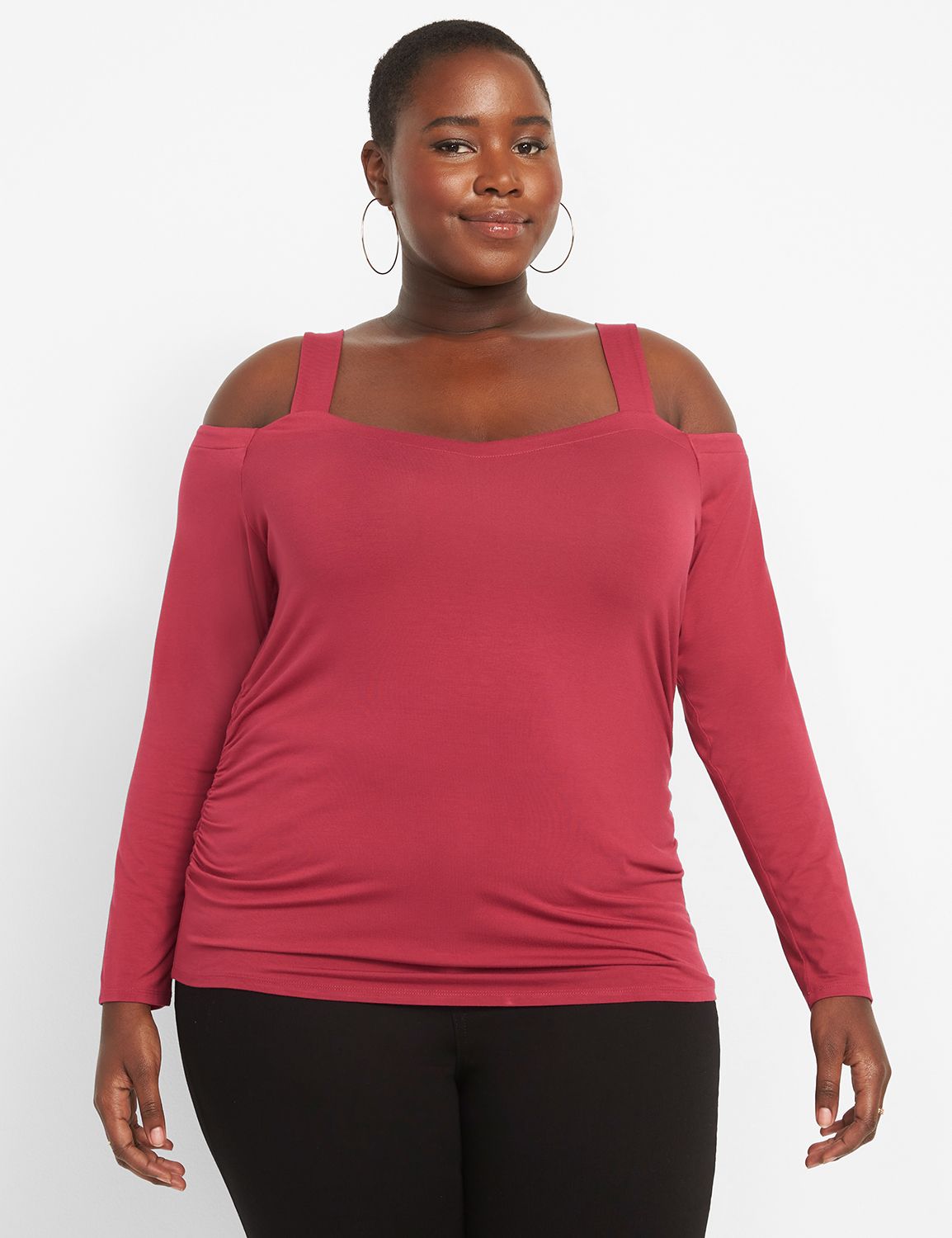 Cold Shoulder Cutout Knit Top