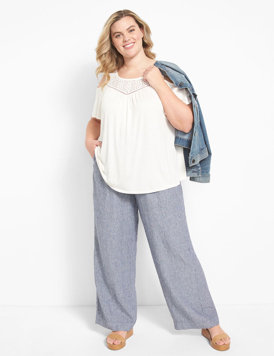 Soft Linen Blend Wide Leg Pant