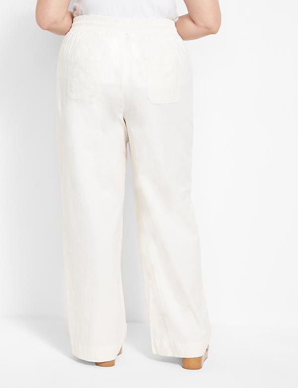 Details about   LANE BRYANT ~ NWT Plus 26 ~ Ivory Twill Moderately Curvy WIDE LEG TROUSER Pants