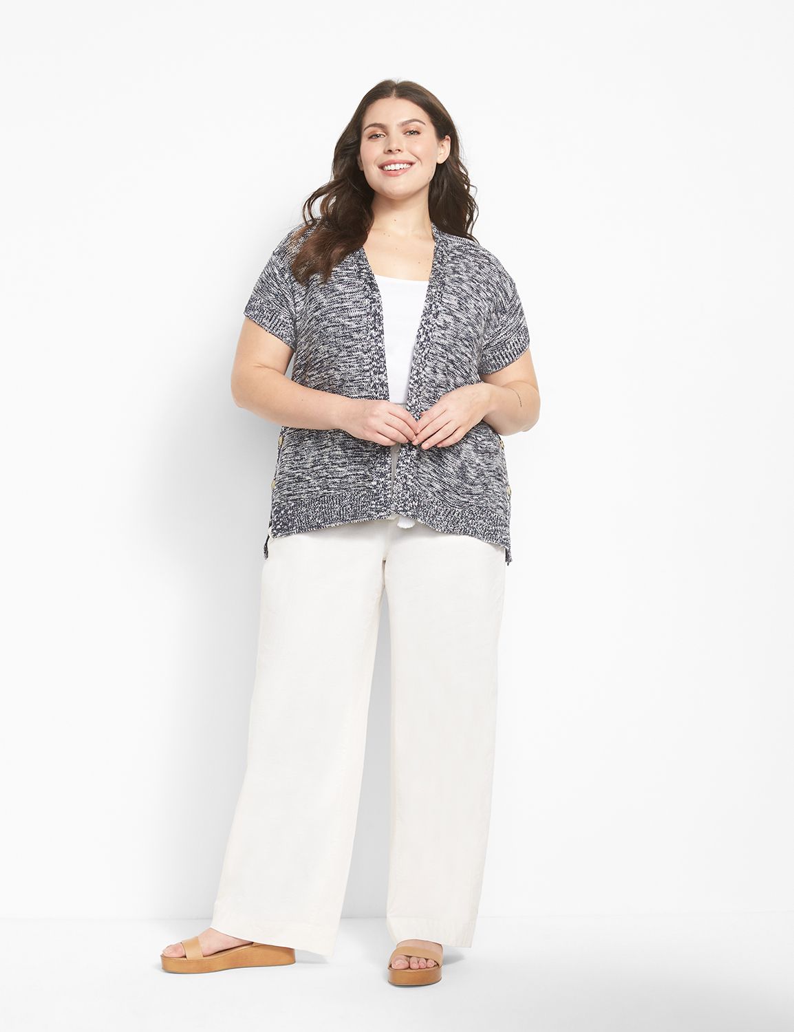 Soft Linen Blend Wide Leg Pant