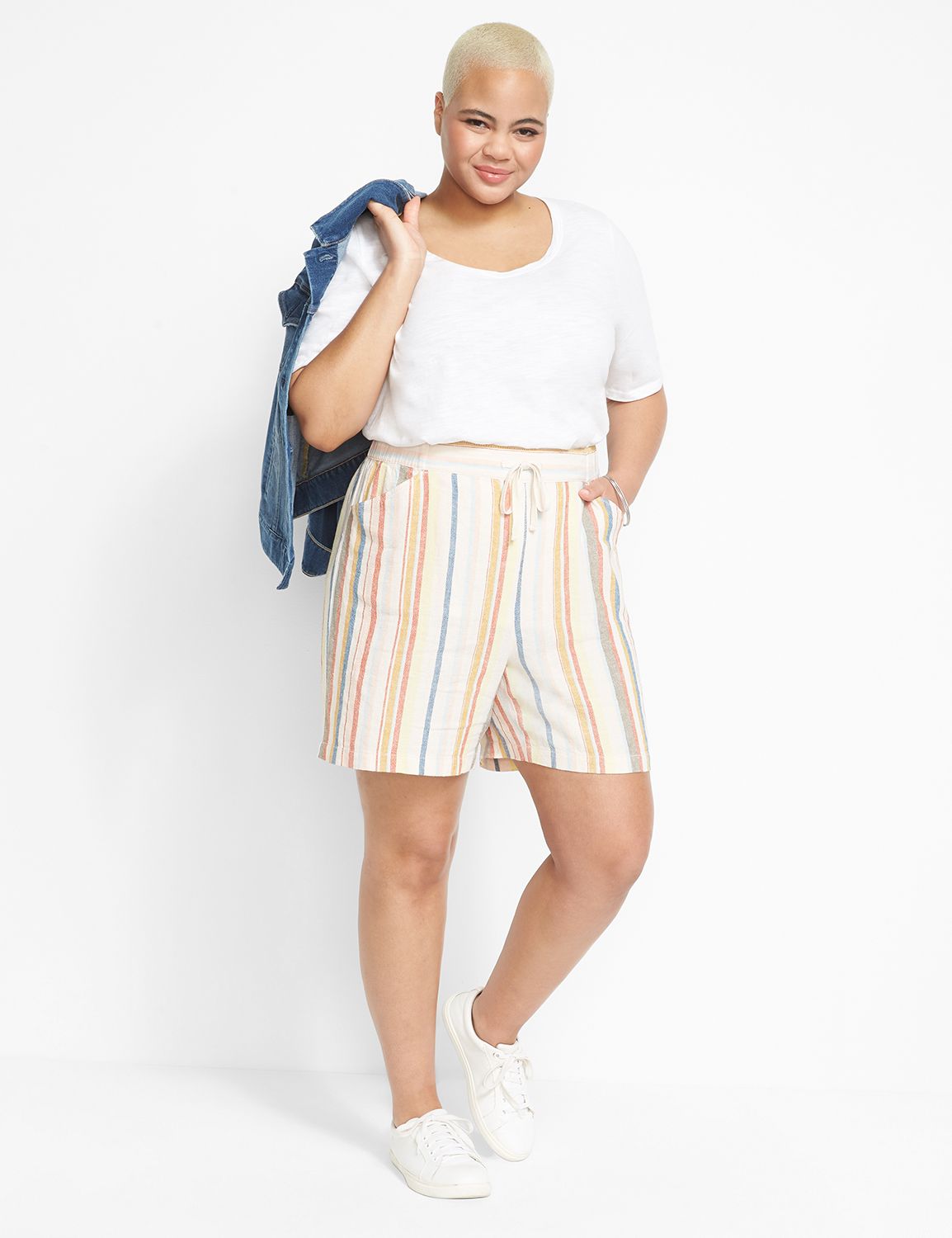 chinese dress ladies Plus Size Pull-On Dress Shorts with D-Ring – Women's Work & Office Cas