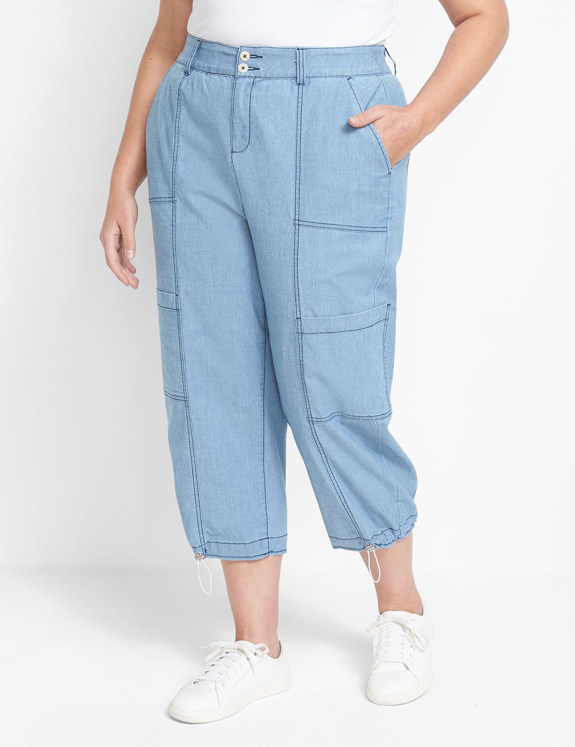 Soft Chambray Relaxed Capri