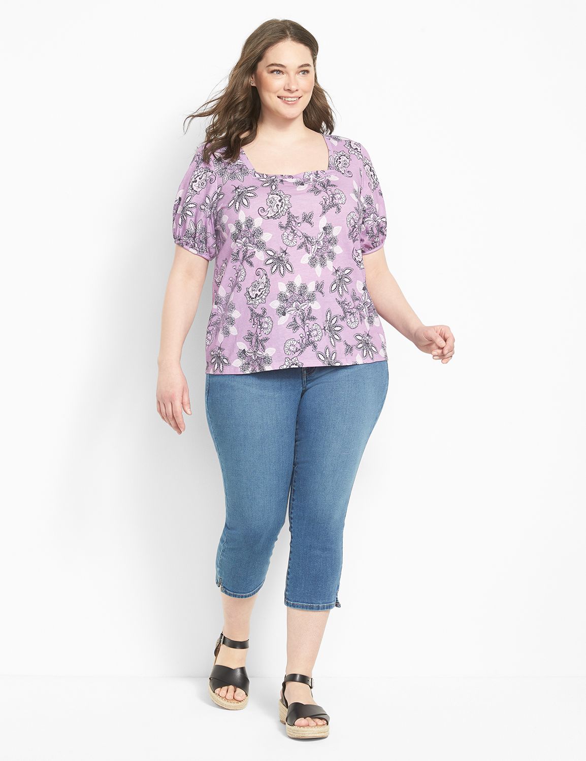 Perfect Sleeve Square Neck Tee 1125