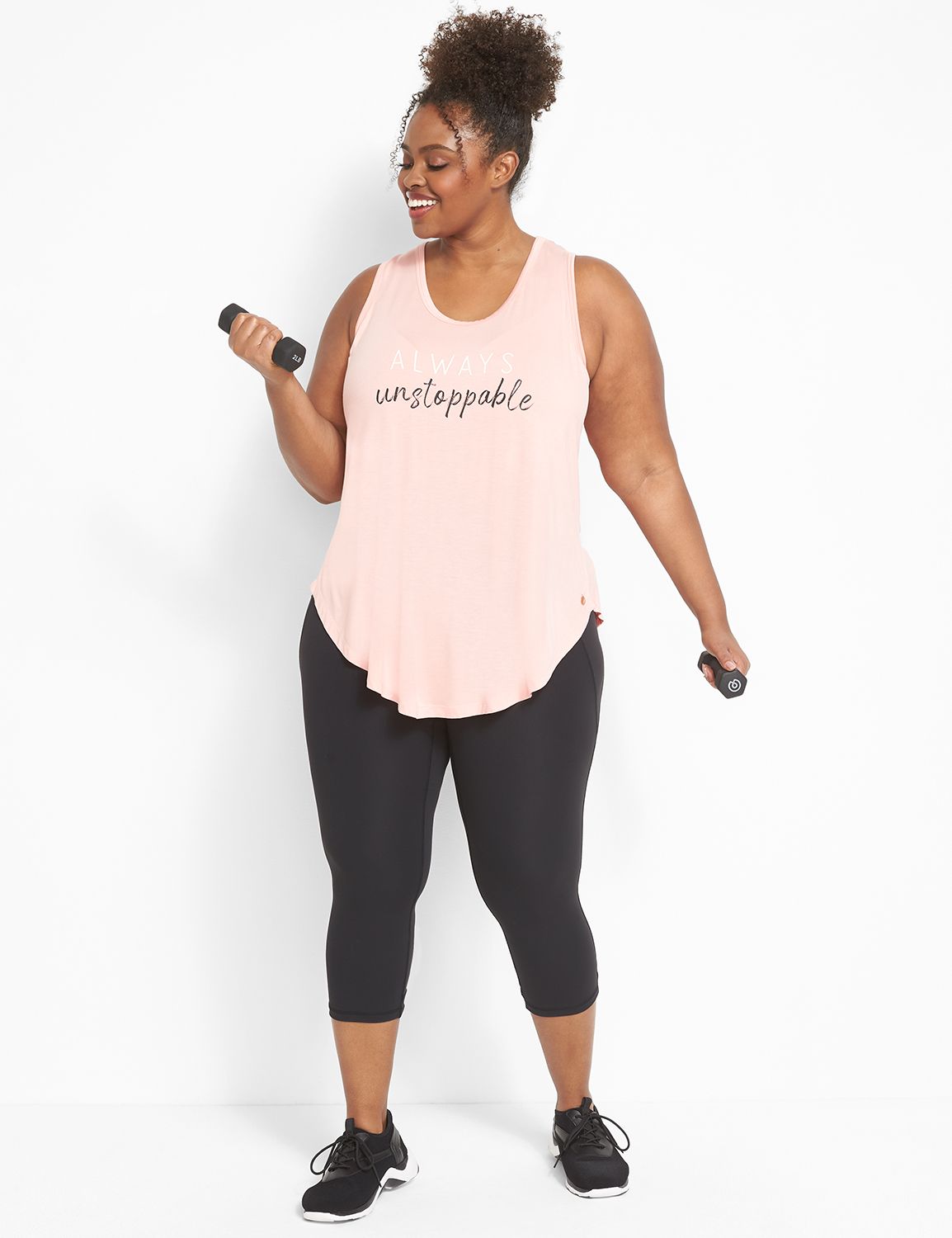 The unstoppable Lace Back Tank, Sports Bra, Spandex Shorts, and