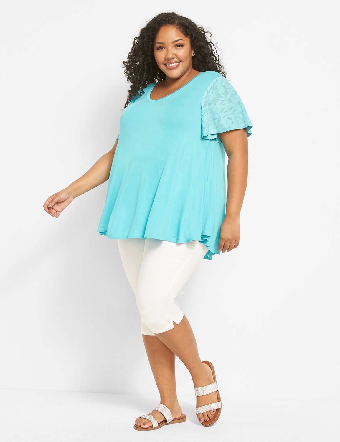 Burnout Short-Sleeve Swing Tunic