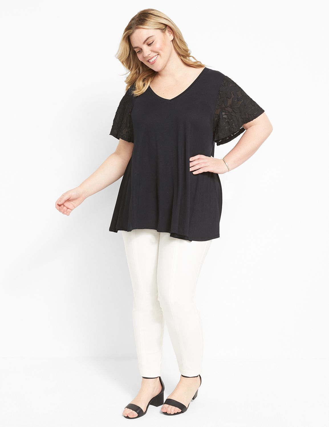 Burnout Short-Sleeve Swing Tunic