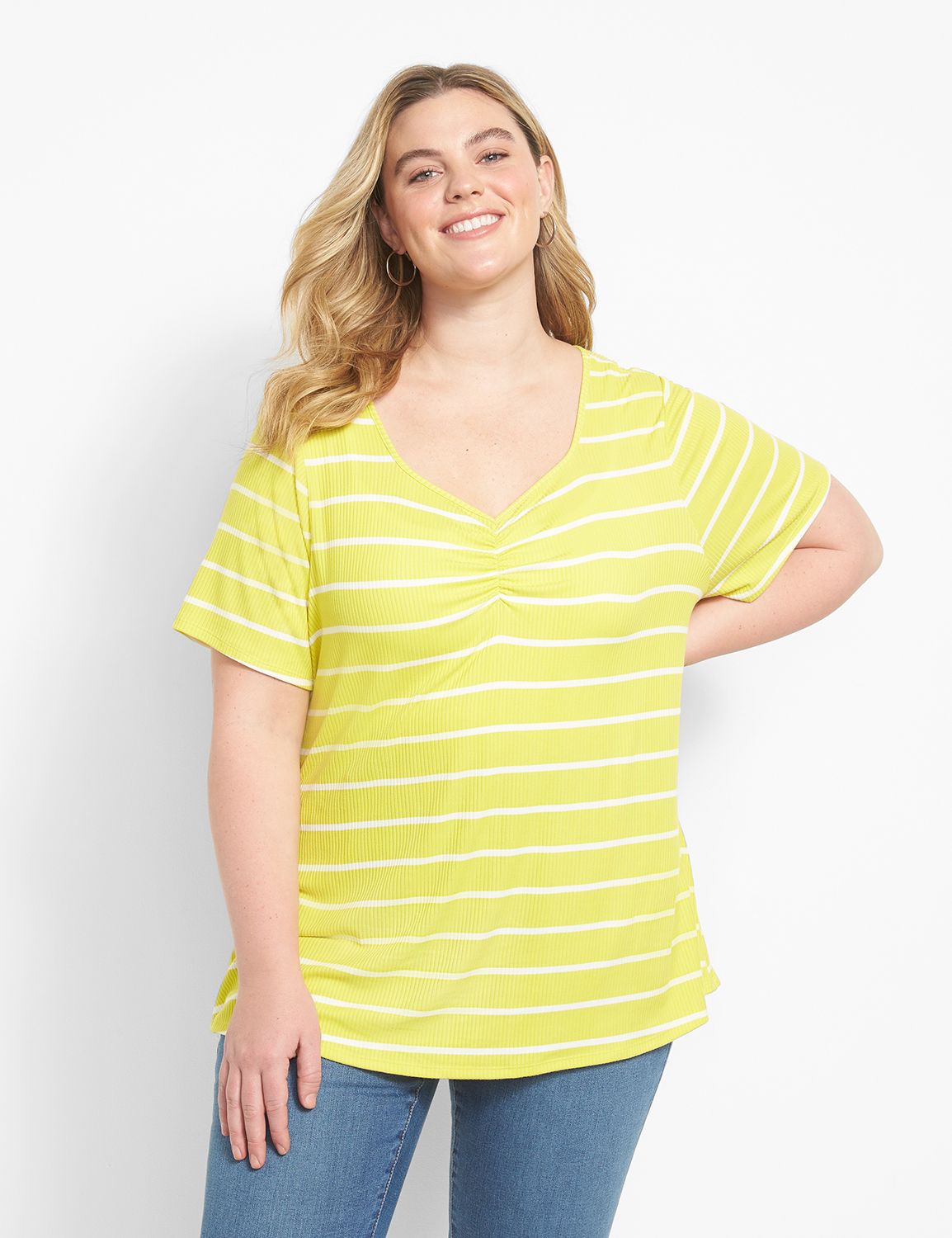 Short Sleeve Sweet Heart Neck Tee 1 Product Image 1