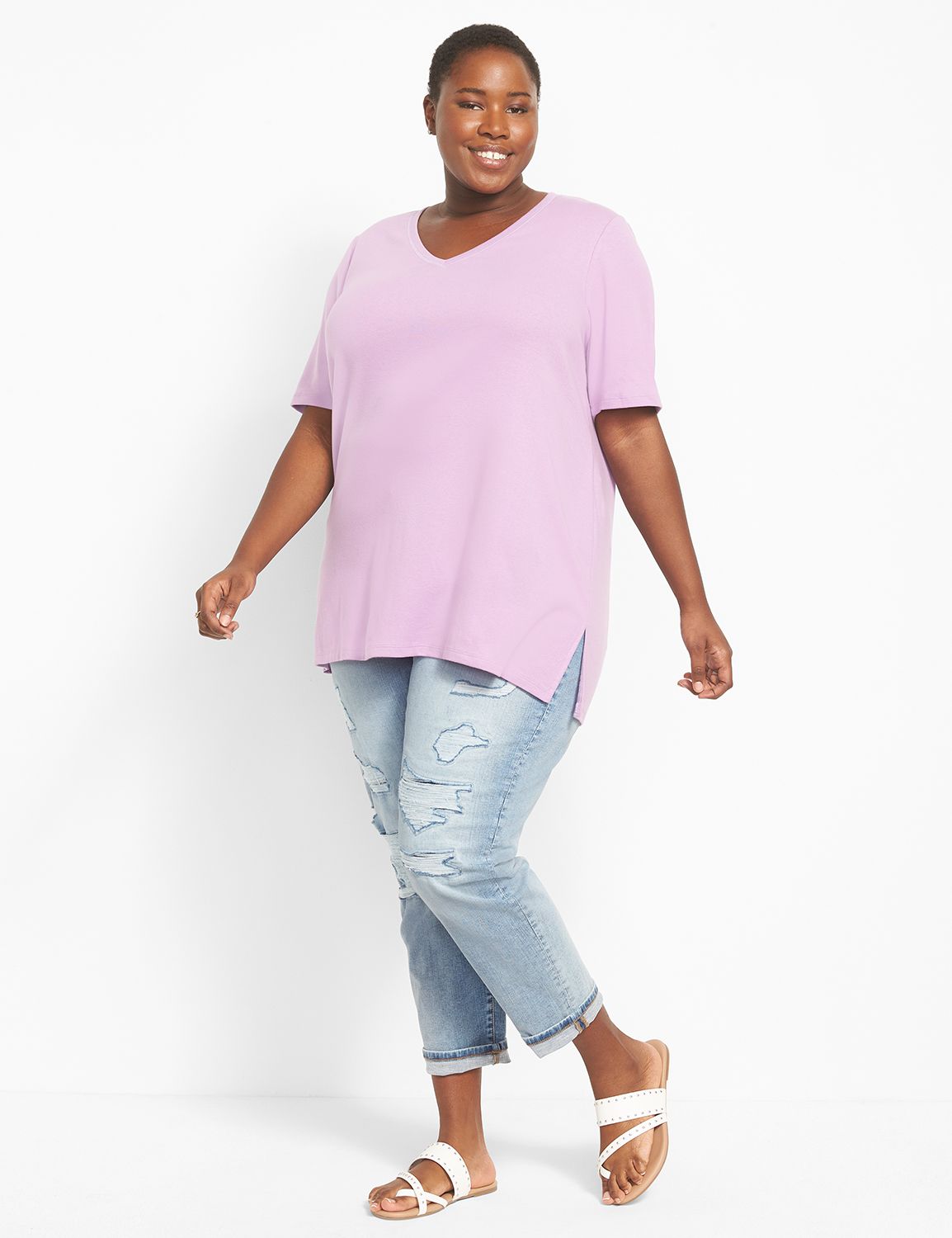 V Neck Modest Sleeve Tunic 1125569 Product Image 3