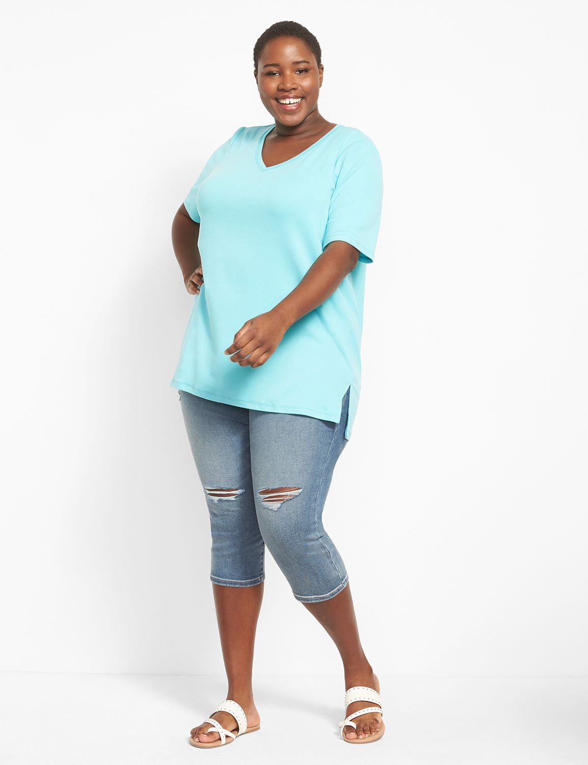 V Neck Modest Sleeve Tunic 1125569 Product Image 3