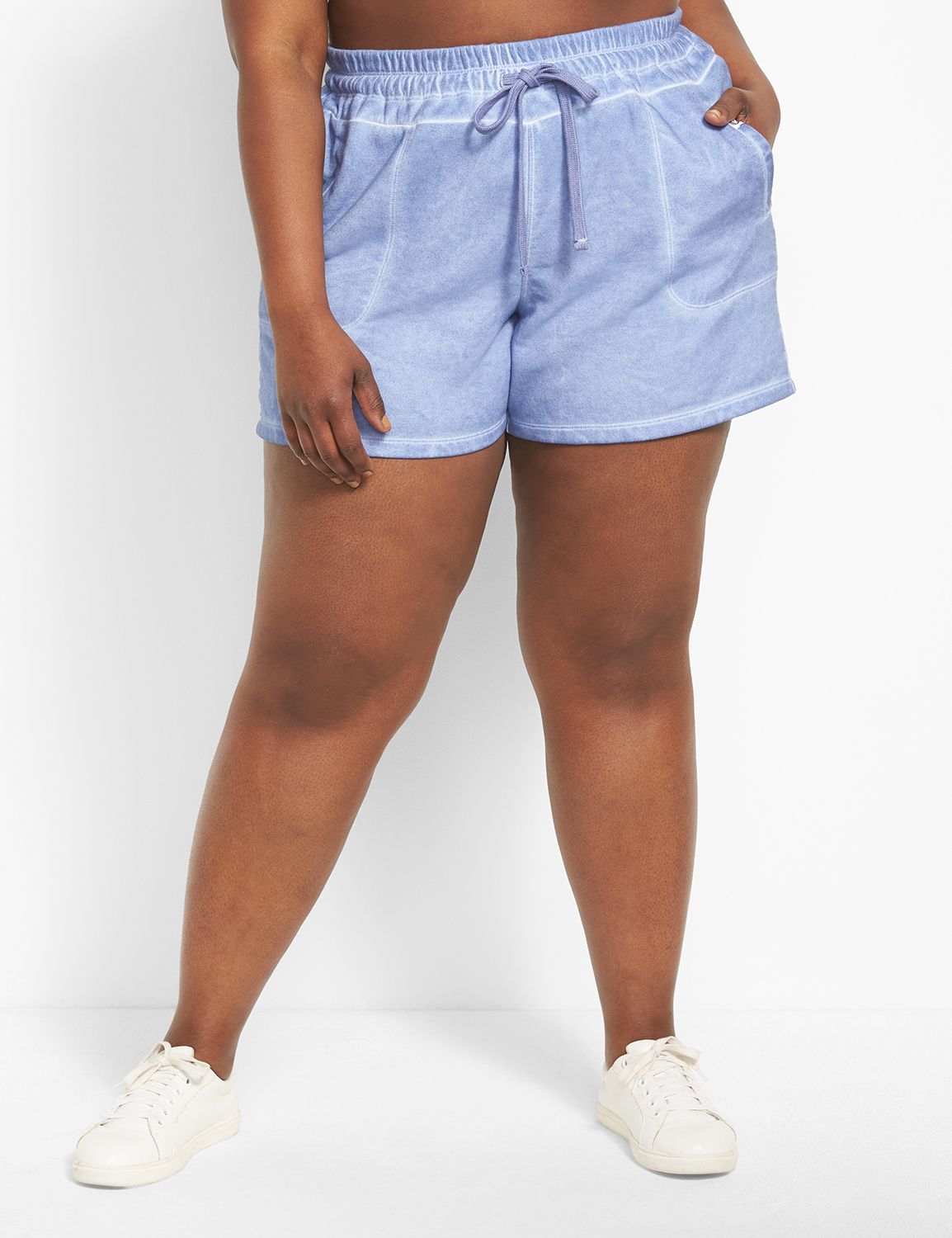 Livi Mid Rise French Terry Knee Sho Product Image 1
