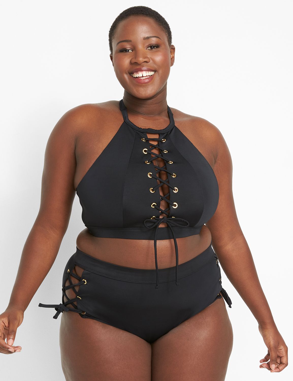 High neck bikini store top plus size