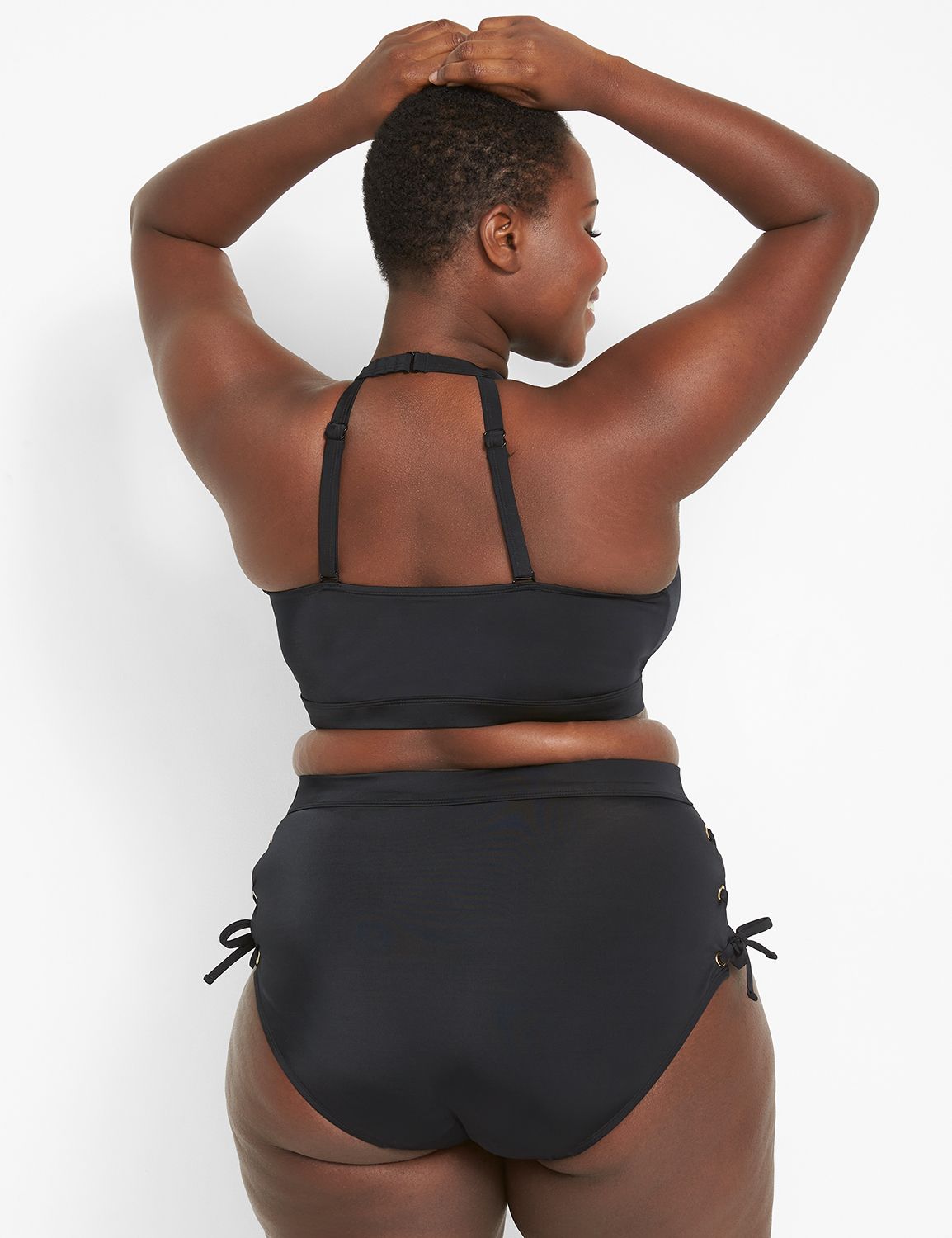No-Wire Lace-Up High-Neck Bikini Top | LaneBryant