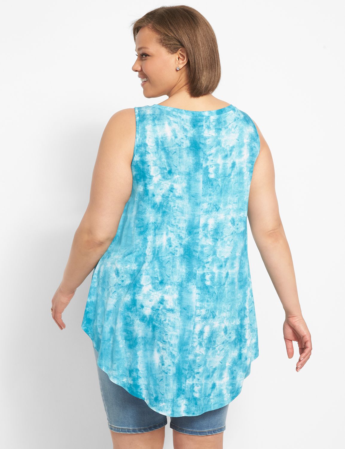 Boat Neck Swing Jersey Top - Radiant Leaves