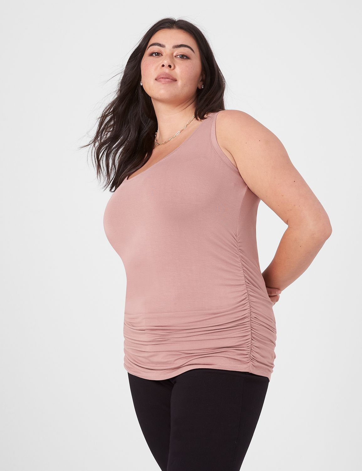 Fitted Sleeveless Scoop Neck Ruched