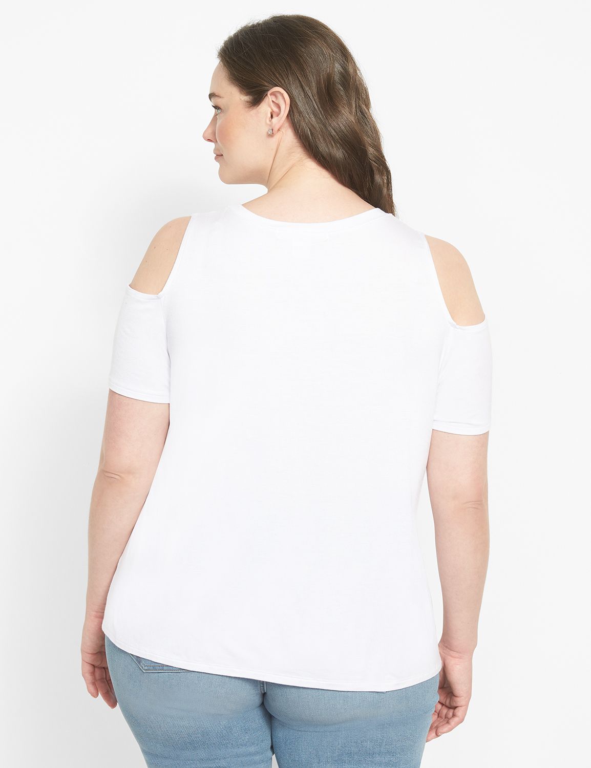 Short Sleeve Crew Neck Cold Shoulde Product Image 2