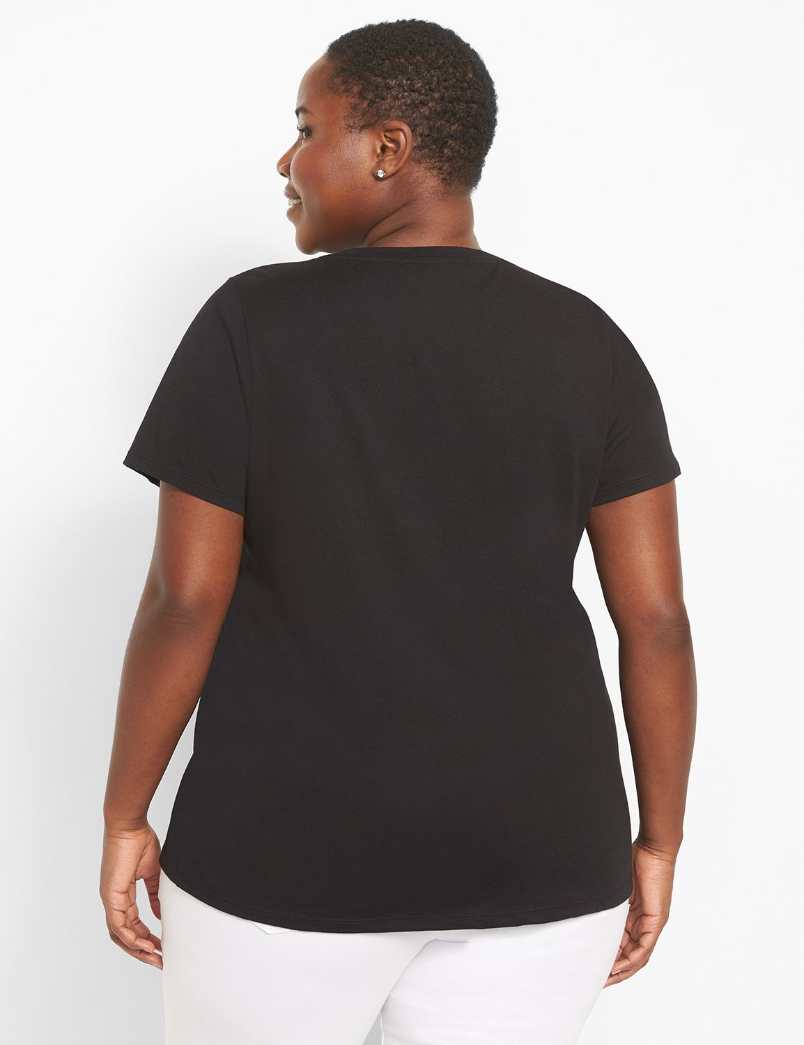 SS V-Neck Straight Hem Tee Graphic: Product Image 2