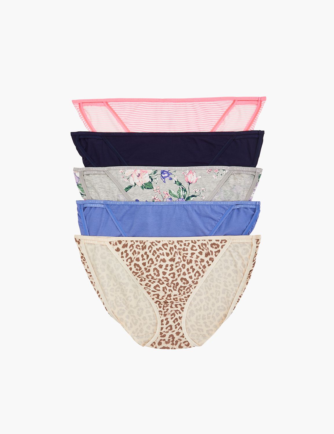Teen Girls Lace Trim Bikini Underwear- 5-Pack