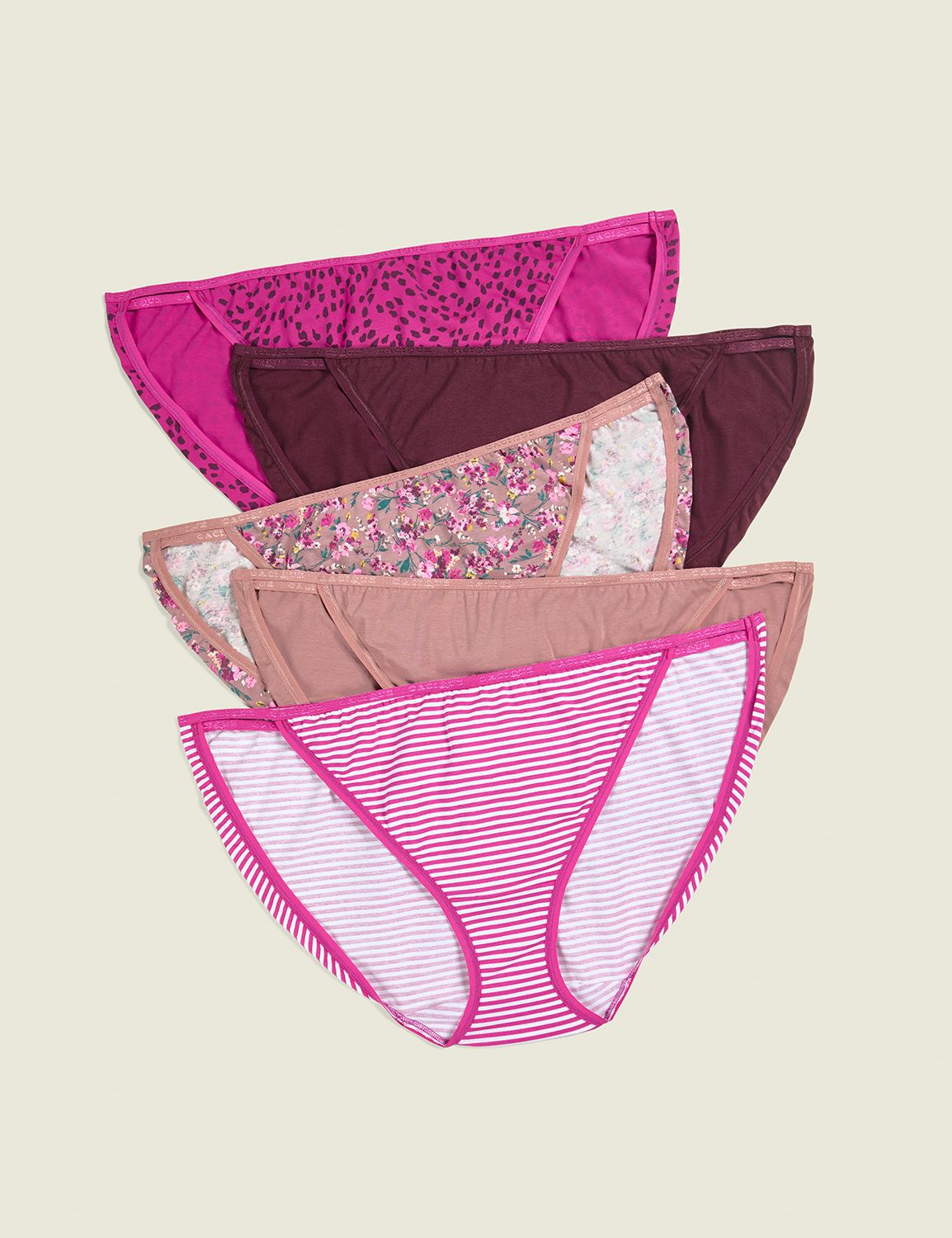 Cotton Double-String Bikini Panty - 5-Pack | LaneBryant