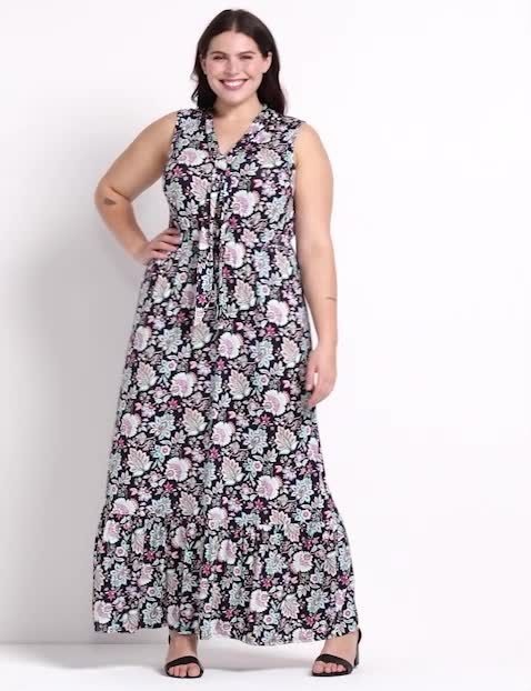 Sleeveless Tie Neck Halter Maxi 112 image number 0