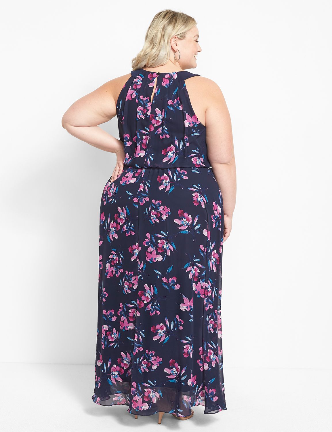 sachin and babi light blue dress Chiffon Halter Maxi Dress for Summer Style