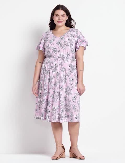 Short Flutter Sleeve V Neck Fit And image number 0