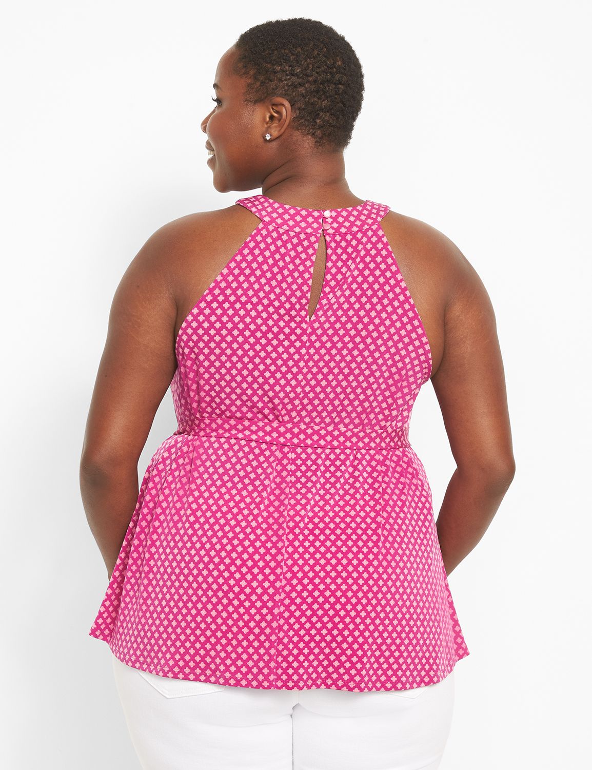 Sleeveless Halter Neck Swing Belted Product Image 2