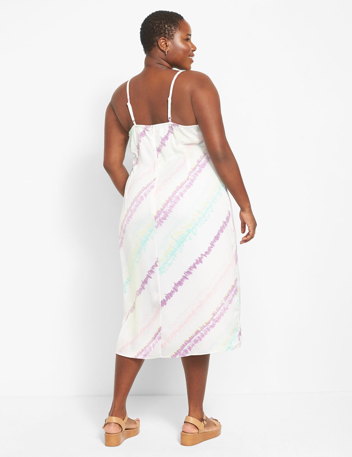 strapless open back dress Cotton Candy Tie Dye Slip Dress