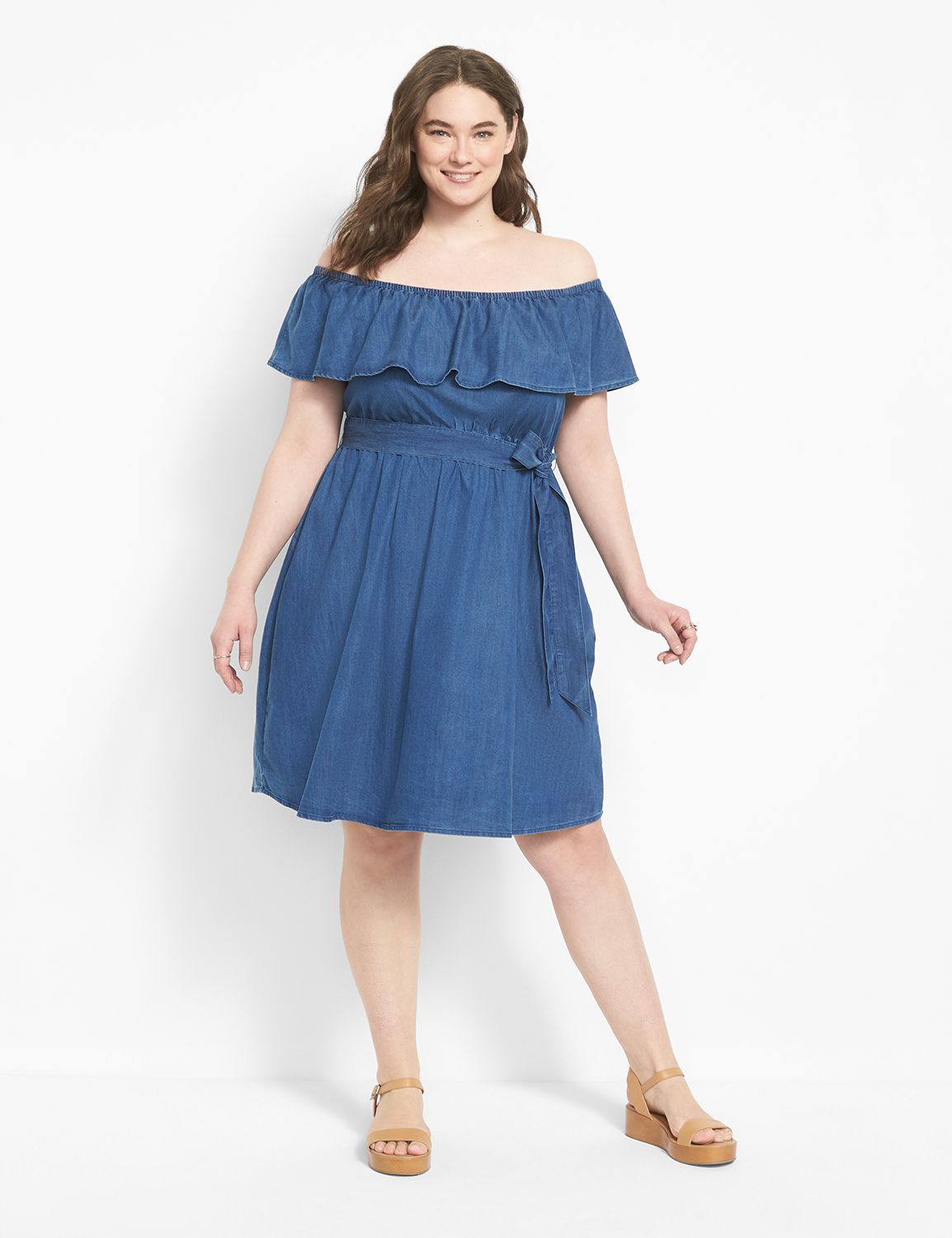 Lane bryant off 2024 the shoulder dress