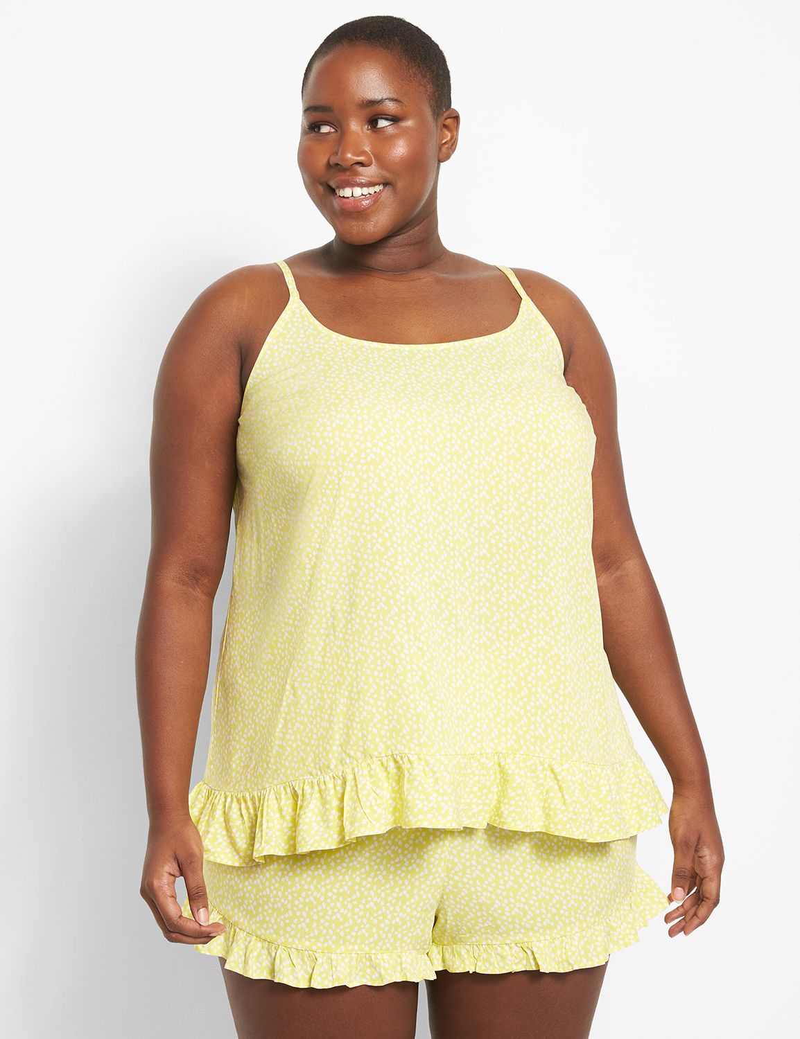 Woven Cami With Ruffle Hem