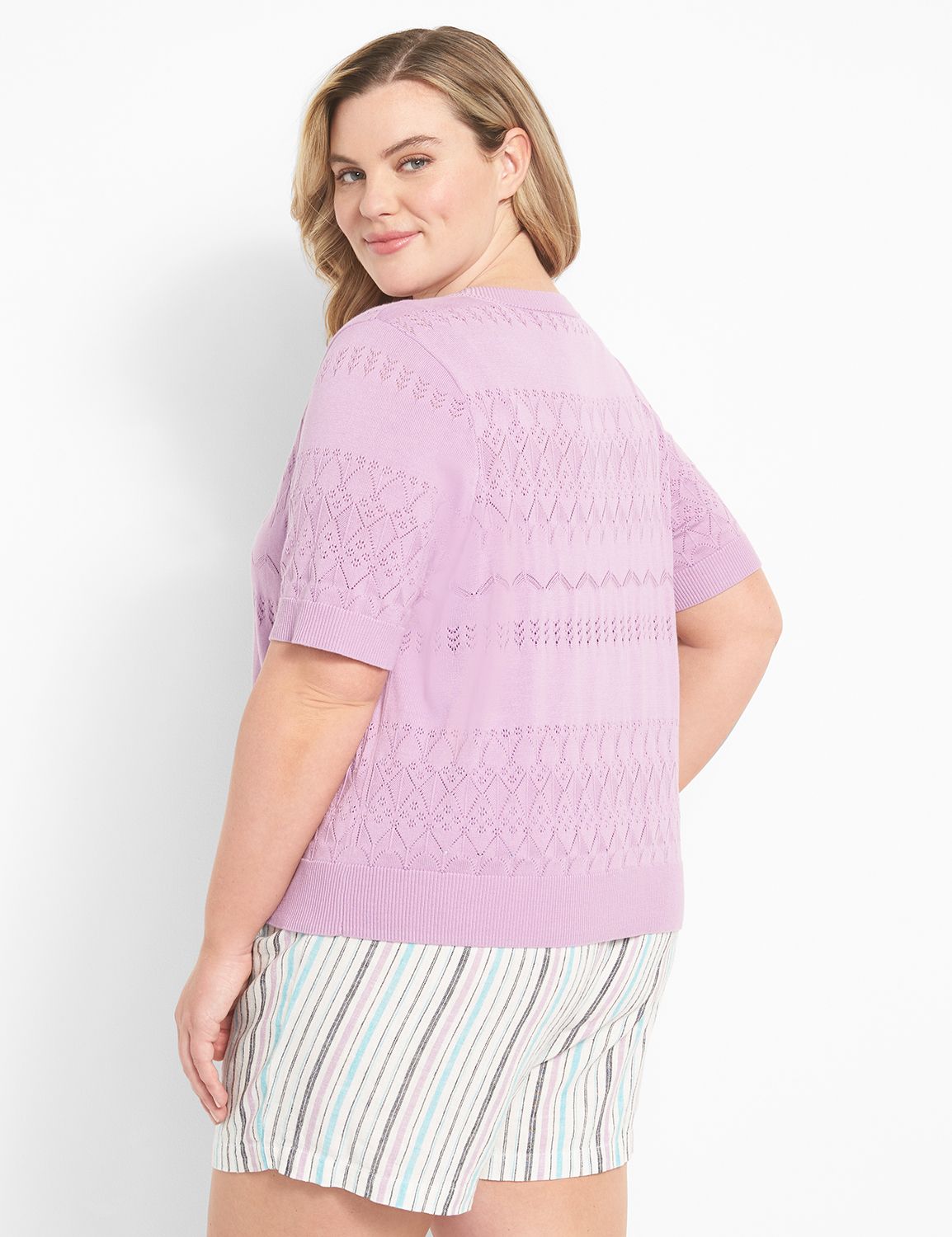 Button-Front Half Sleeve Cardigan