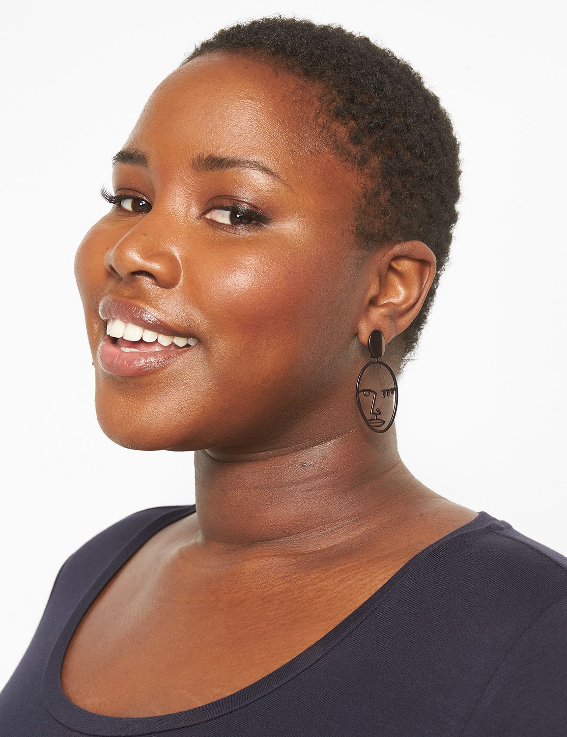 BHM Sketch Statement Earring:Black:ONESZ Product Image 1