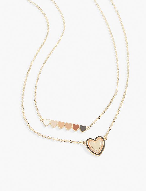 Ombre Hearts Necklaces - 2 Pack