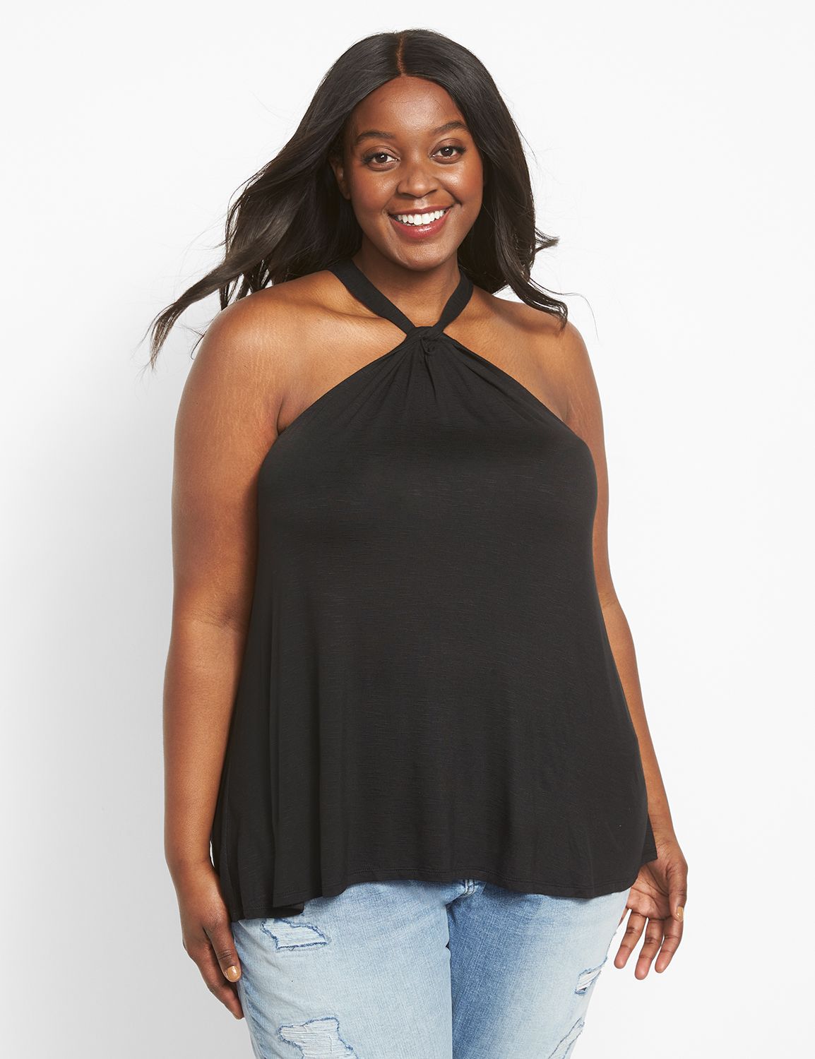 Plus size halter store top