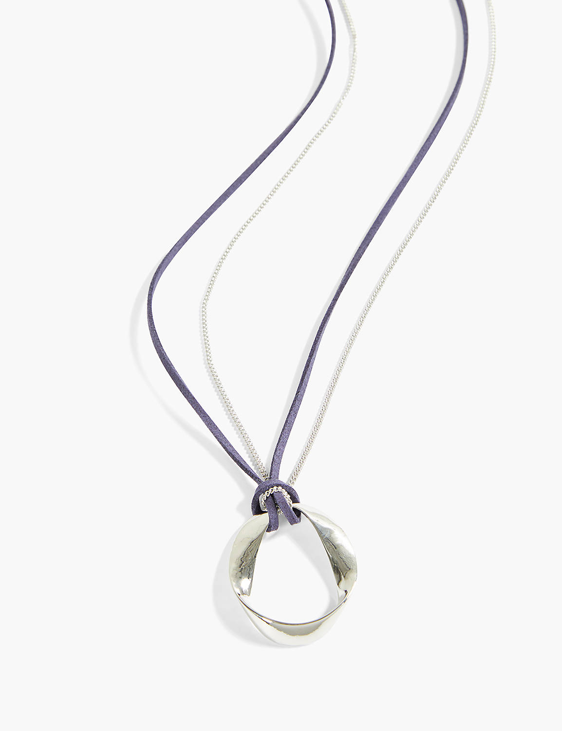 Faux Suede Cord and Chain Pendant Product Image 1