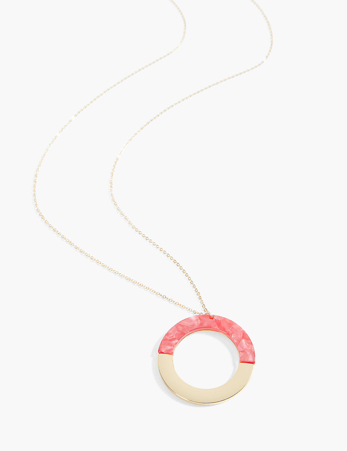 Color Circle Long Pendant Necklace Product Image 1