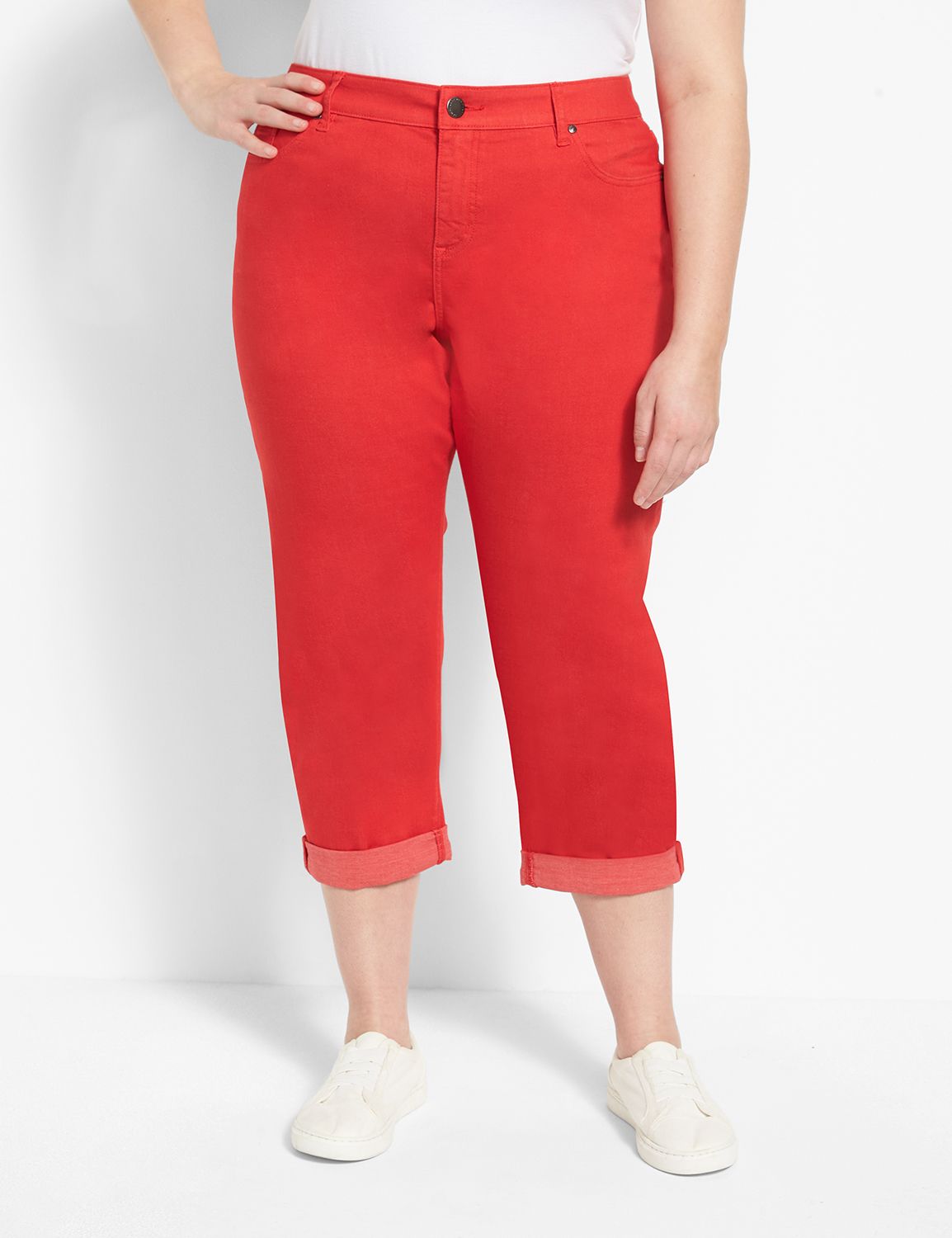 Lane Bryant Signature Fit Boyfriend Capri Jean 38/40 Goji Berry by La