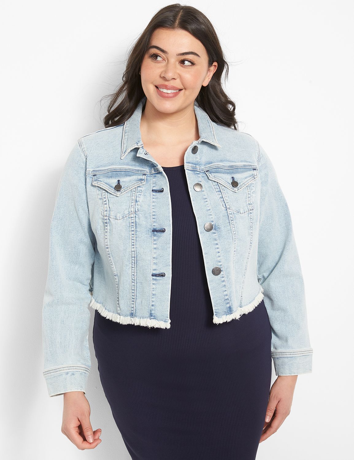 DENIM CROP JACKET - LISA WASH 11269