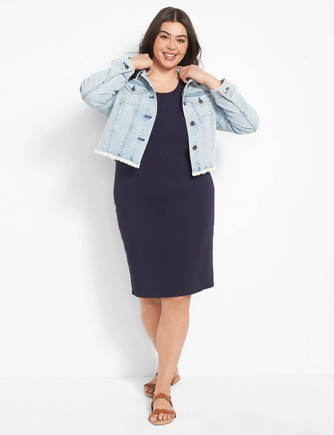 denim jacket with bodycon dress mirrorme.me | green dress and denim jacket | fashion | street style  inspiration | spring summer outfit ideas