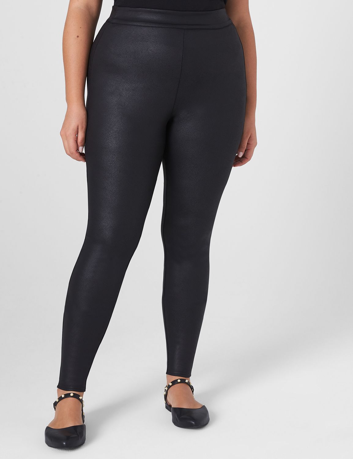 Pull-On High-Rise Ponte Legging - Coated