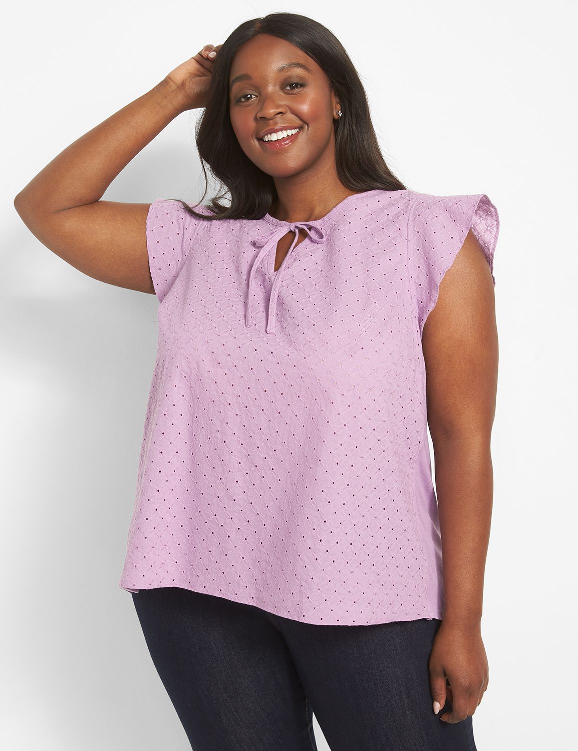 Cap Flutter Sleeve Notch Neck Moder Product Image 1