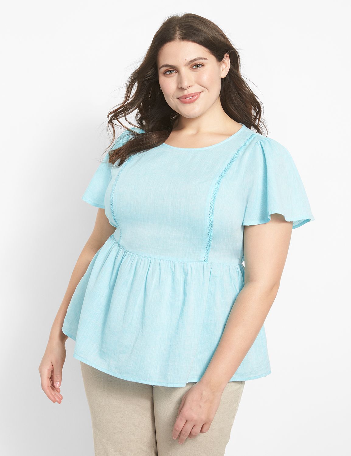 Tessa Short Sleeve Peplum Top main image 0
