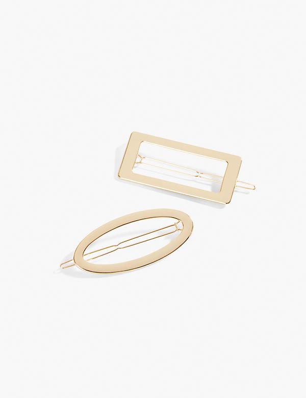 Open Geo Gold Hair Clips - 2 Pack