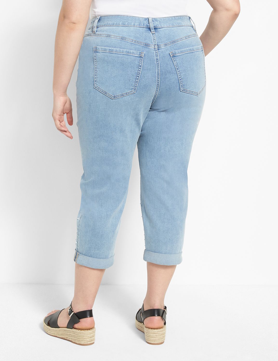 Embellished Denim Capris