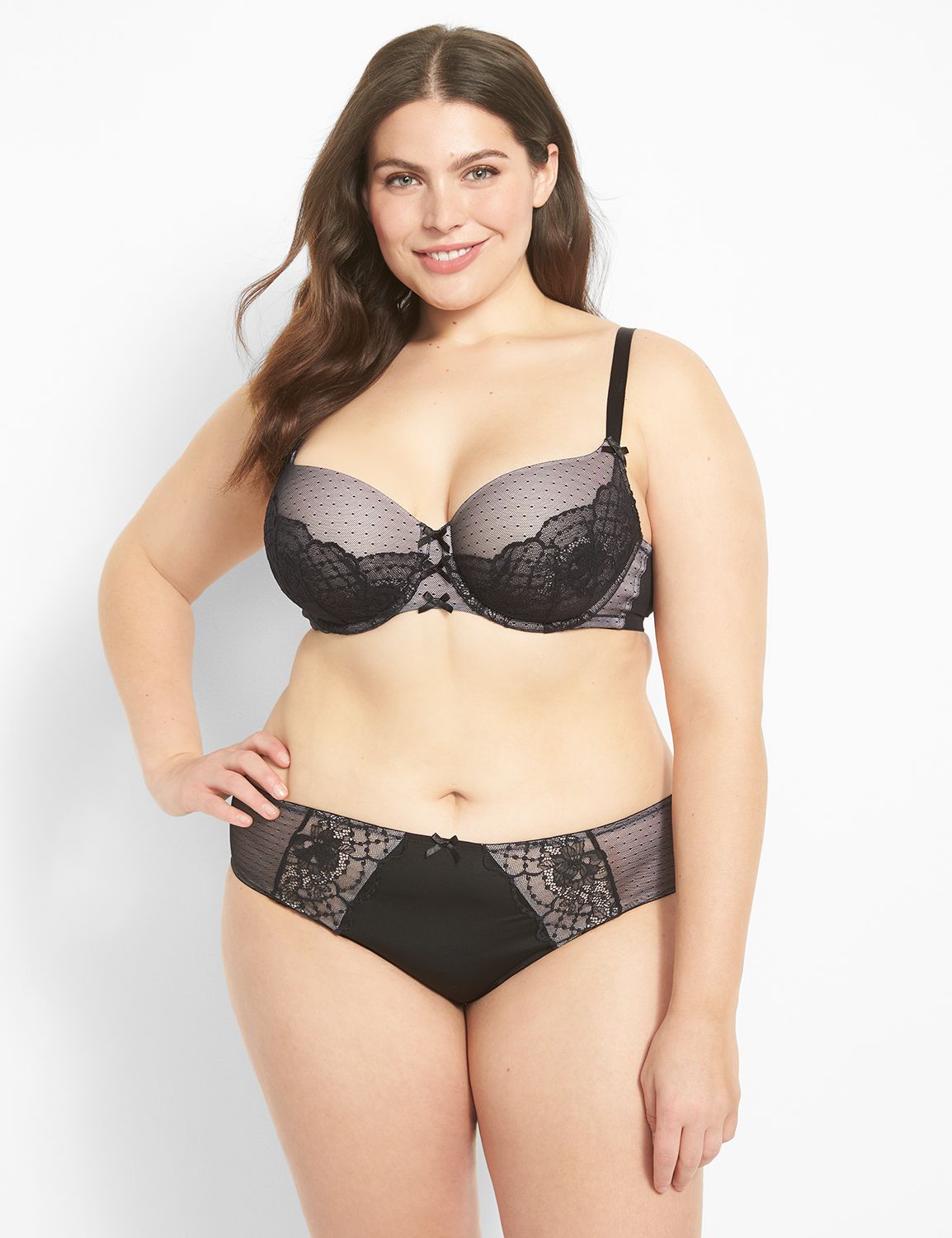 LANE BRYANT Cacique Nude with Off-White Lace Overlay 😜Balconette