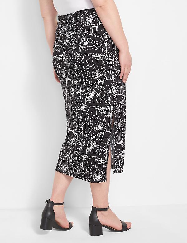 New Lane Bryant $50 Printed Lace Pencil Skirt Black & Gray Straight Plus 18W 24W 