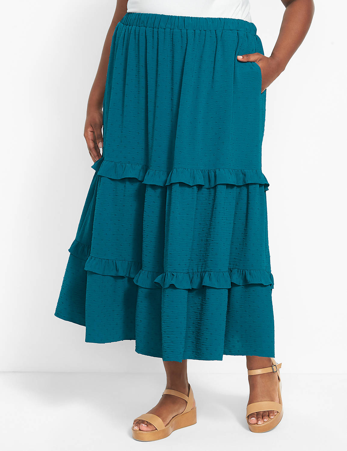 Pull On Tiered Maxi Skirt (Matchbac Product Image 4